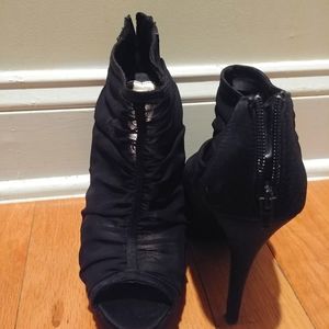 Sheer Scrunch Peep-toe Shoe Boot